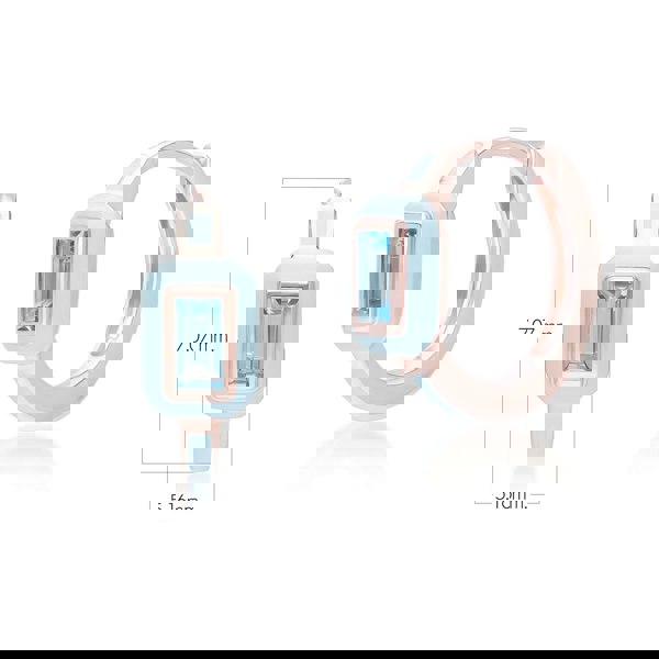 253E418901925 Siberian Waltz Blue Enamel & Swiss Blue Topaz Hoop Earrings In 18ct Rose Gold Plated Sterling Silver Dimensions