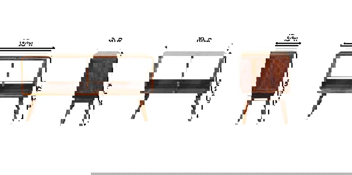 Artisan Furniture Curved Chestnut Double Slot Media Unit