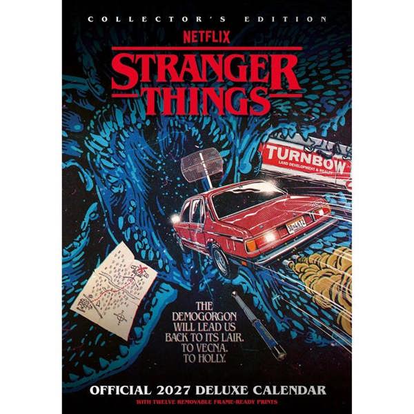 Stranger Things Collector's Edition A3 Calendar 2027, Wall Calendars, Month To View, Entertainment, Gift