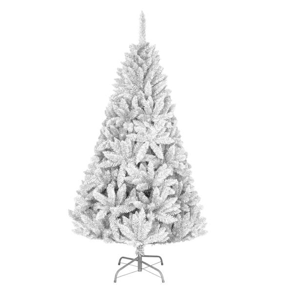 4ft to 12ft White Imperial Pine Artificial Christmas Trees with Hinged Branches and Metal Stand image 1