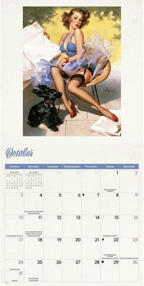 Pin-Up Girls Calendar 2027 (vintage glamour illustrations by Gil Elvgren)