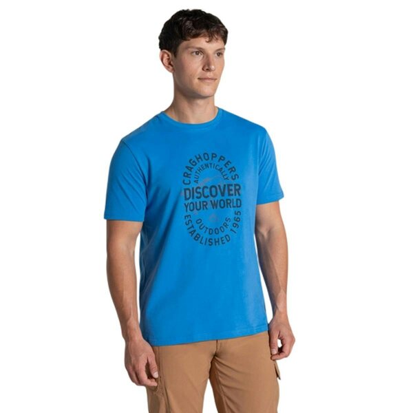 Craghoppers Mens Lucent II Slogan Short-Sleeved T-Shirt - Sky Azure