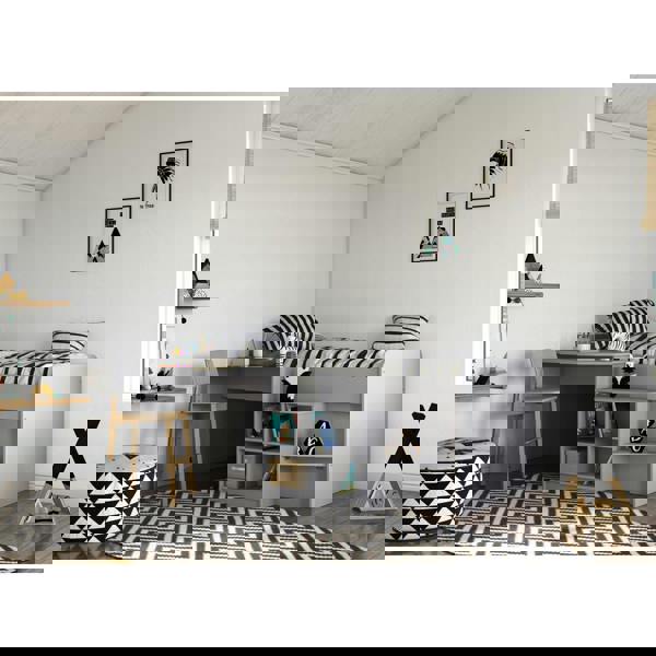 Mid sleeper bed frame in a modernly decorated bed room.