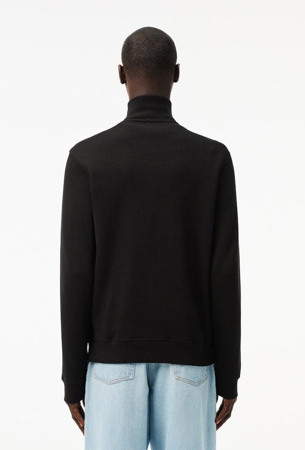 Lacoste Men's Zip-Up High Neck Interlock Sweatshirt - Black