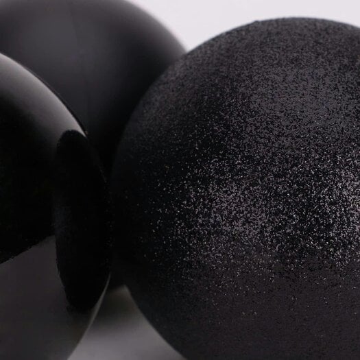 Shatchi Black Shatterproof Christmas Baubles in 10cm Pack Sizes for Tree Decorating