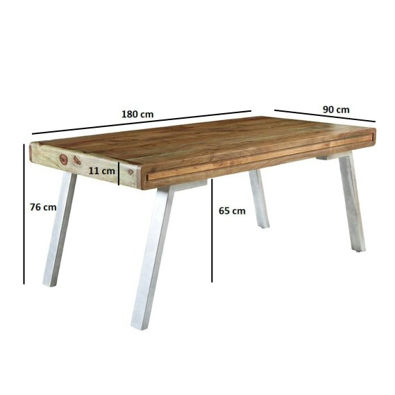 Wyld Haus Los Angeles Large Reclaimed Wood and Metal Dining Table