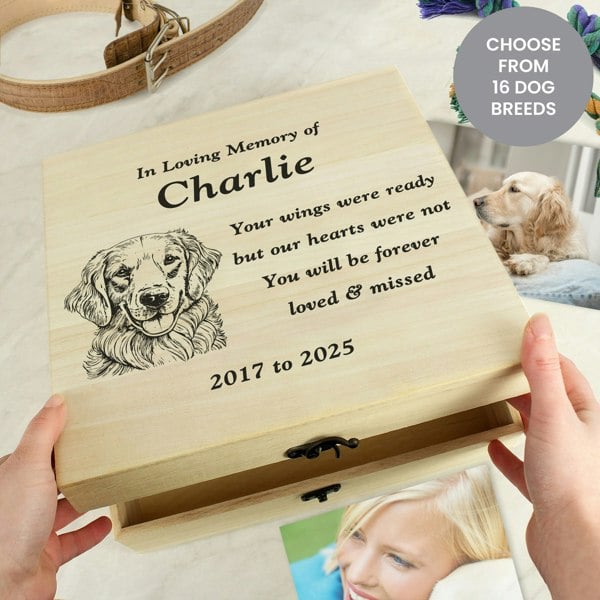 Personalised Memento Company Personalised Dog Breed Memorial Large Keepsake Box
