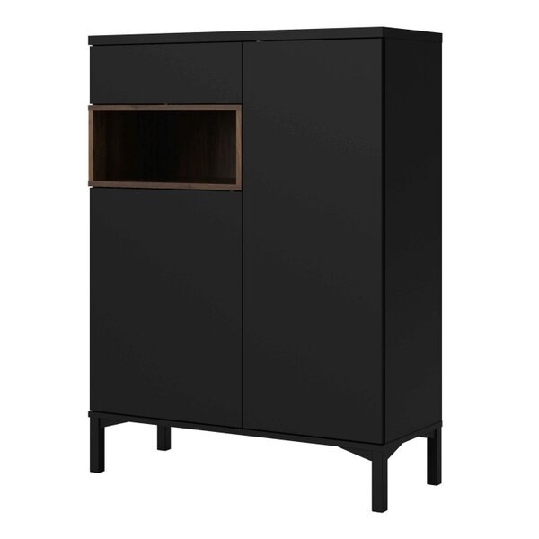 Wyld Haus Indigo Sideboard 2 Door 1 Drawer in Black and Walnut