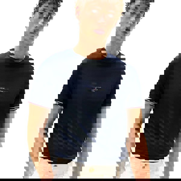 Tommy Hilfiger Slim Knit Tipped T-Shirt Navy Blue