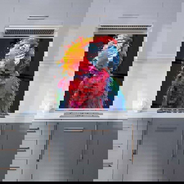 Warren Reed - Designer Vivid Parrot in a Splash of Colour Kitchen Splashback