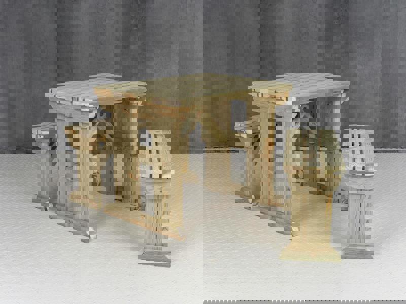 Aspen Rounded Picnic Table and Benches Set - Wooden Outdoor Dining Set for Gardens and Patios