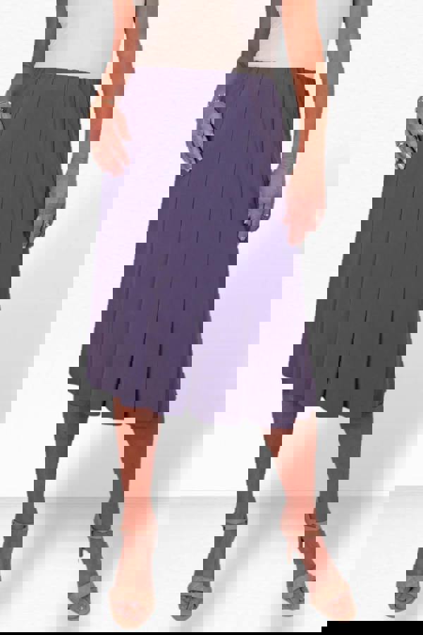 Paulo Due Women's 26" Elasticated Soft Flared Midi Skirt