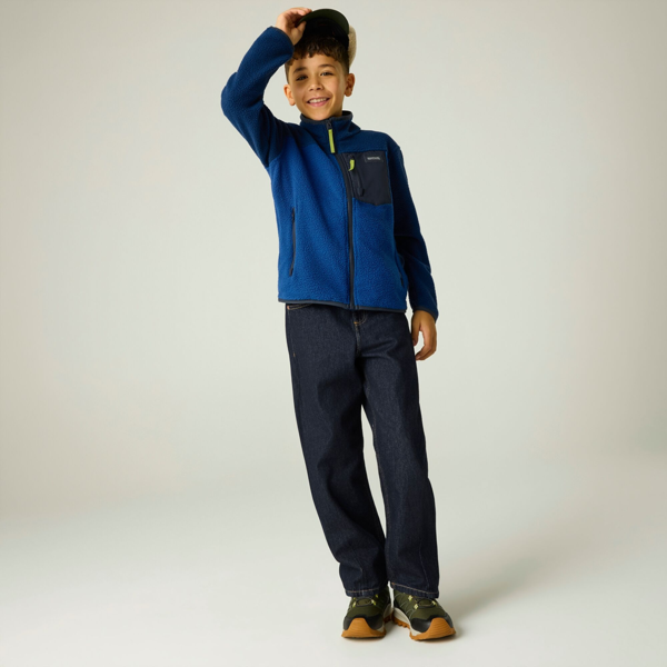 Regatta Kids Frankie Colour Block Fleece Jacket - Aviator Blue/Olympian Blue