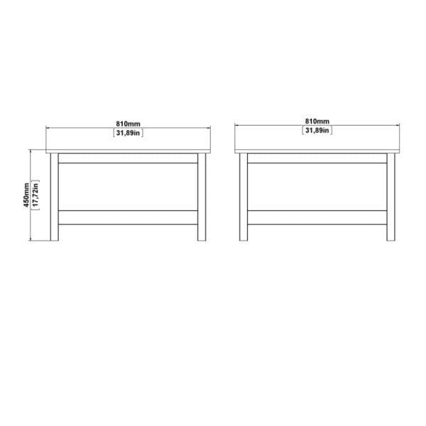 Wyld Haus Gossmere White Wooden Square Coffee Table Bottom Shelf