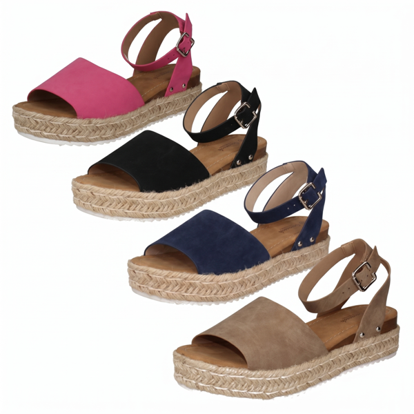 Savannah Ladies Savannah Wedge Mule Wide Fit Sandals F12039