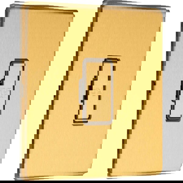 2 PACK 1 Gang 13A Unswitched Fuse Spur SCREWLESS SATIN BRASS Mains Isolation
