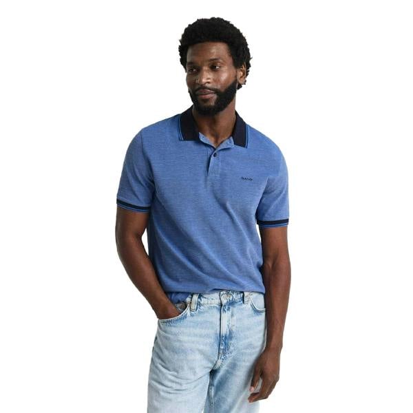 Gant Mens Cotton Polo Shirt - Blue - 