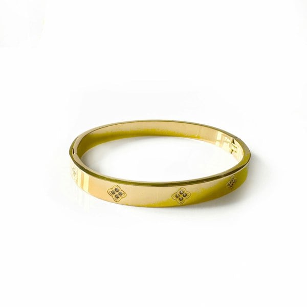 Luxe Tones Avana Luxe 18ct Gold Plated Clover Bangle