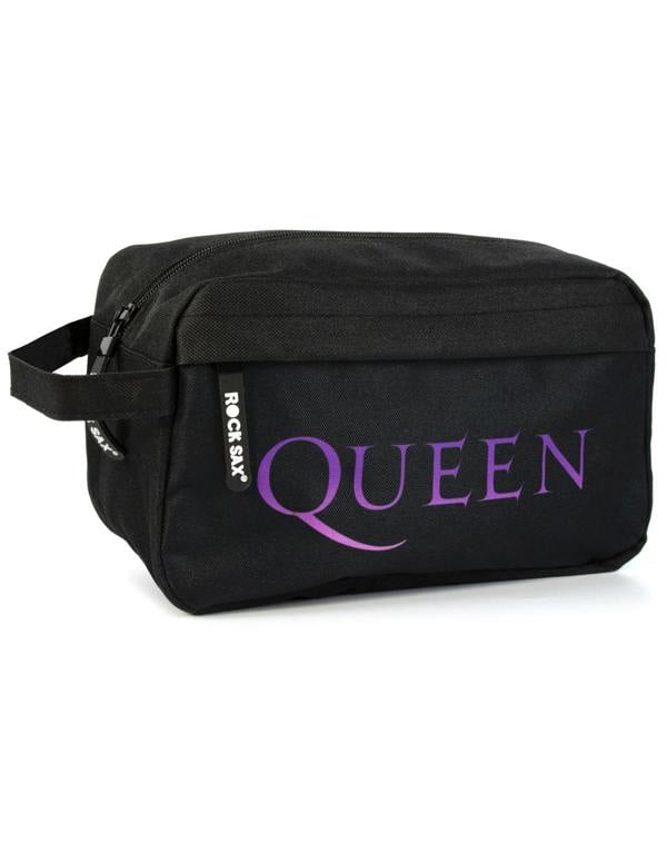 Vanilla Underground Rock Sax Unisex Black Queen Band Logo Wash and Toiletry Bag (One Size)