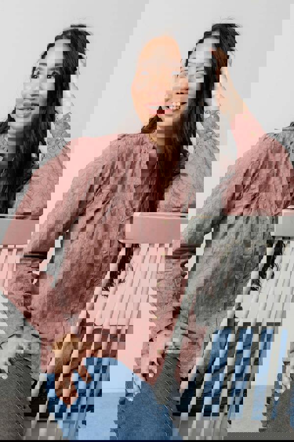 Wayfaring Textured Jacquard Blouse Antique Rose | Lily and Me Clothing