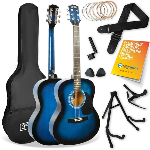3rd Avenue Full Size Acoustic Guitar Premium Pack Blueburst Acoustic Guitars#Colour_Blueburst
