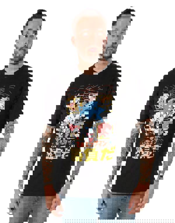 Sonic the Hedgehog Mens Black Japanese Comic Short Sleeved T-Shirt