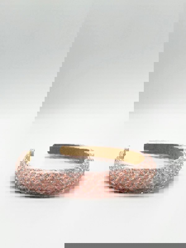 SVNX Lattice Beaded Headband In Pink