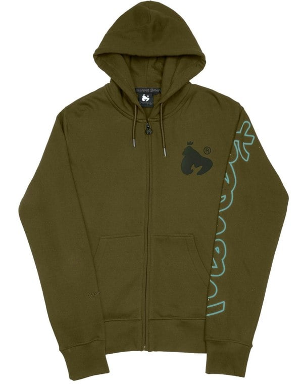 Money Sig Line Zip Hood Olive