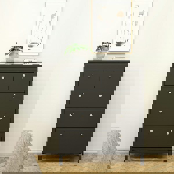 Furniture To Go Madrid Chest 3+2 drawers in Matt Black