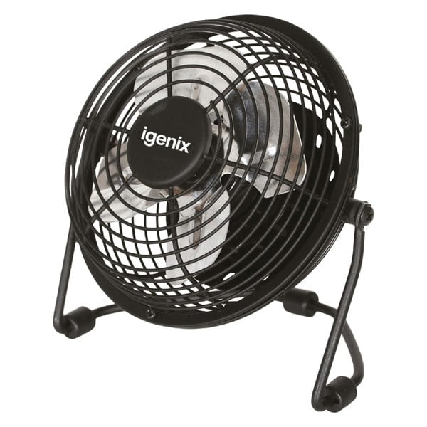 igenix USB Desk Fan, 4 Inch, Black