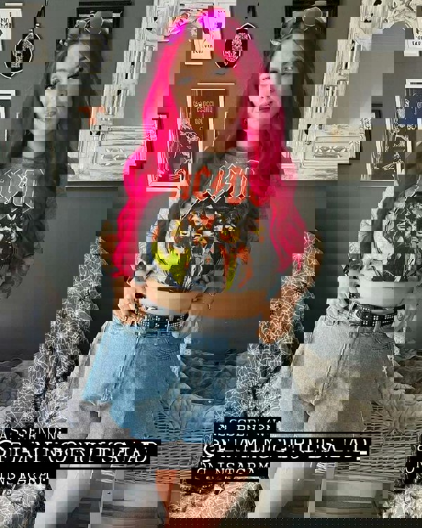 AC/DC Highway To Hell Circle Crop Top