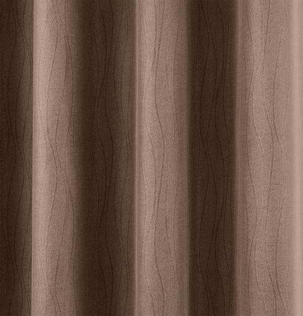 Enhanced Living Bronze Thermal Energy Saving Eyelet Curtain With Wave Pattern - Ideal For Living Room & Bedroom
