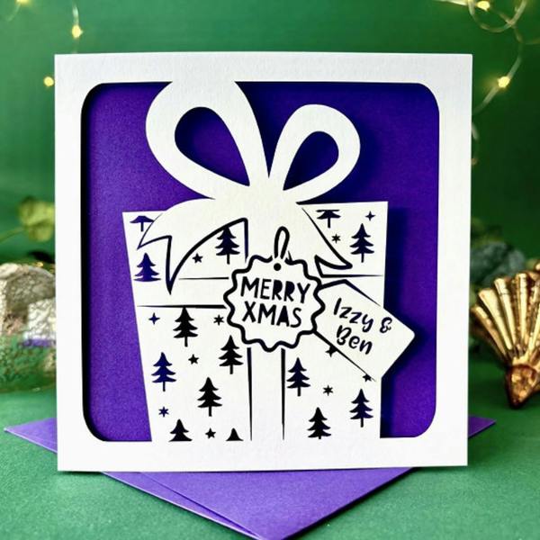 Personalised Present Christmas Card - main product image