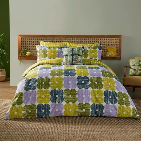 Orla Kiely Textured Flower Lilac Duvet Cover Set