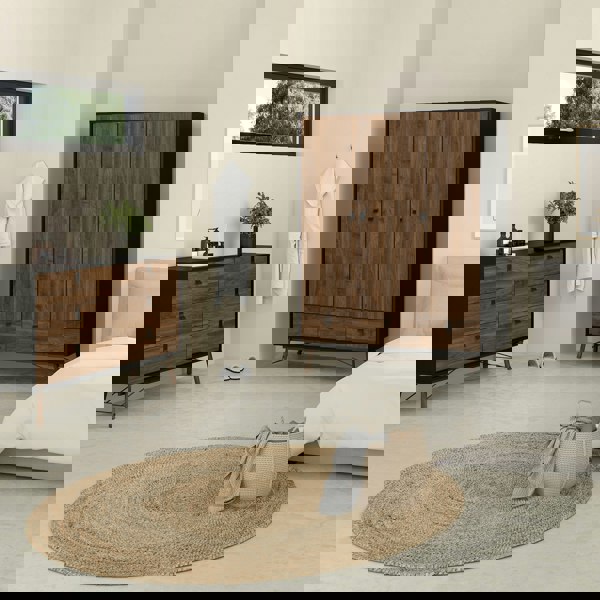 Furniture To Go Ry Wide double chest of drawers 6 drawers in Matt Black Walnut