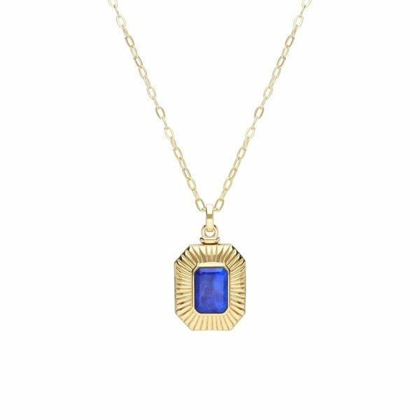 270N038503925 Bona Fide Lapis Lazuli Octagon Locket In Sterling Silver 1