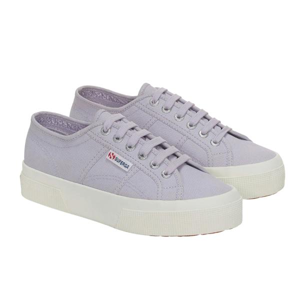 Superga Womens/Ladies 2740 Lace Up Platforms - Light Violet/Avorio - 