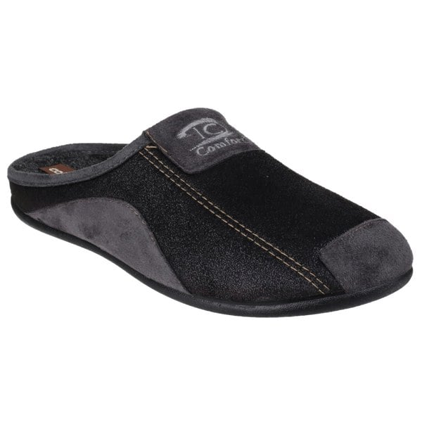 Cotswold Mens Westwell Slip On Mule Slippers - Black