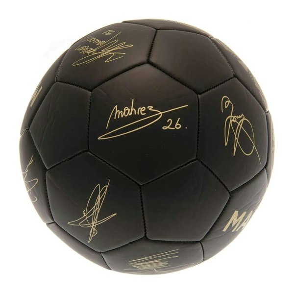 Manchester City FC Phantom Signature Football - Matt Black/Gold