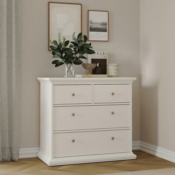 Furniture To Go Paris Chest of 4 Drawers in White