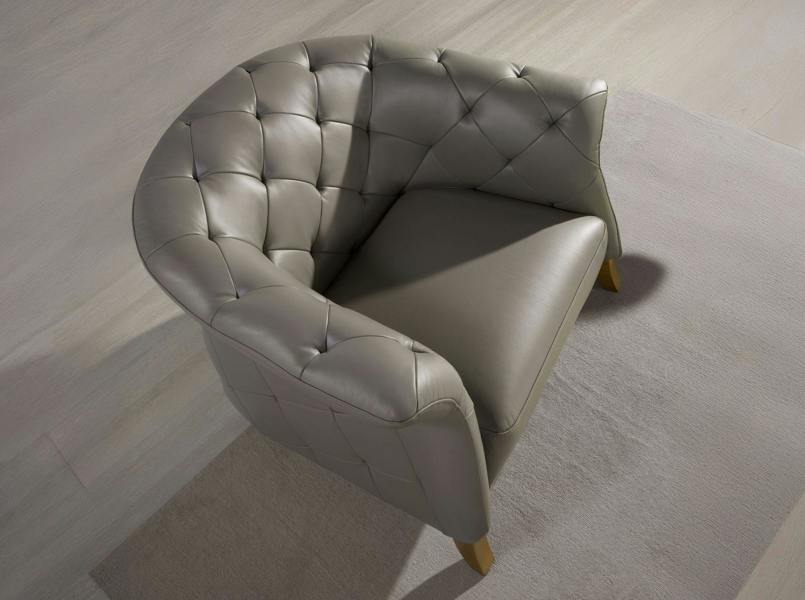 Angel Cerdá Grey leather armchair 5132