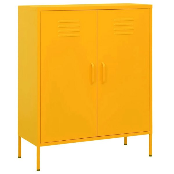 Berkfield Storage Cabinet Mustard Yellow 80x35x101.5 cm Steel