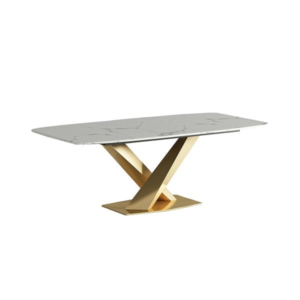 LUCI Dining Table, Marble And Gold Metal with dining table and chairs clearance