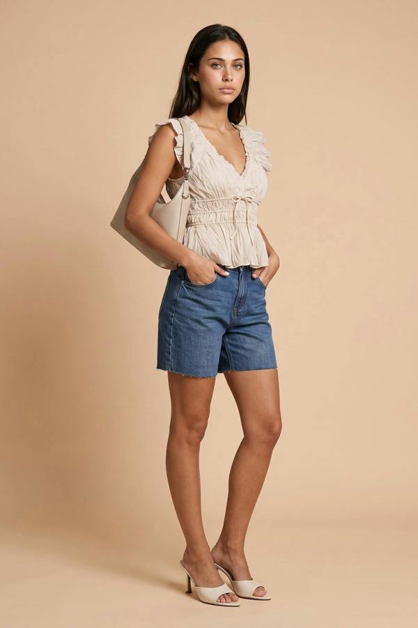 Urban Bliss Raw Hem Mom Shorts
