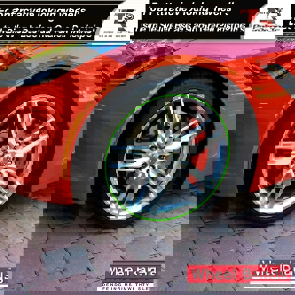 RimPro-Tec Group 4x Silver Base's 4x Lime Green Pinstripe's / RimPro-Tec® Wheelbands™ car wheel styling kit