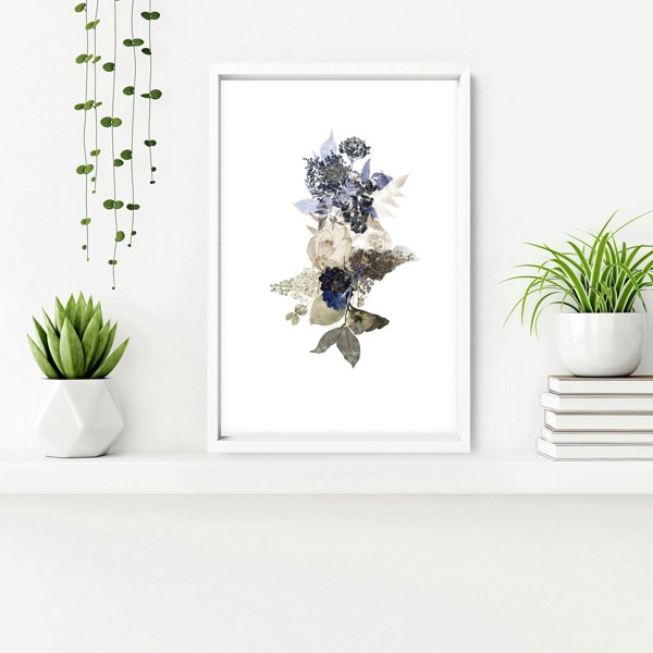 Bathroom art framed | set of 3 Botanical wall prints