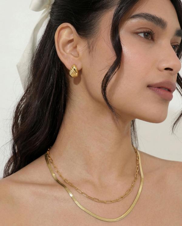 Elk & Bloom Chubby Winged 14K Gold Drop Studs
