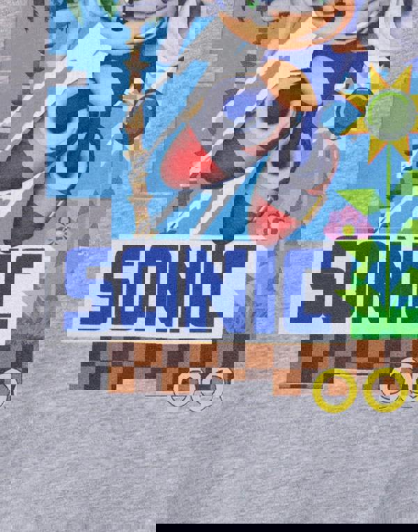 Sonic the Hedgehog Unisex Kids Grey Sonic Short Sleeved T-Shirt