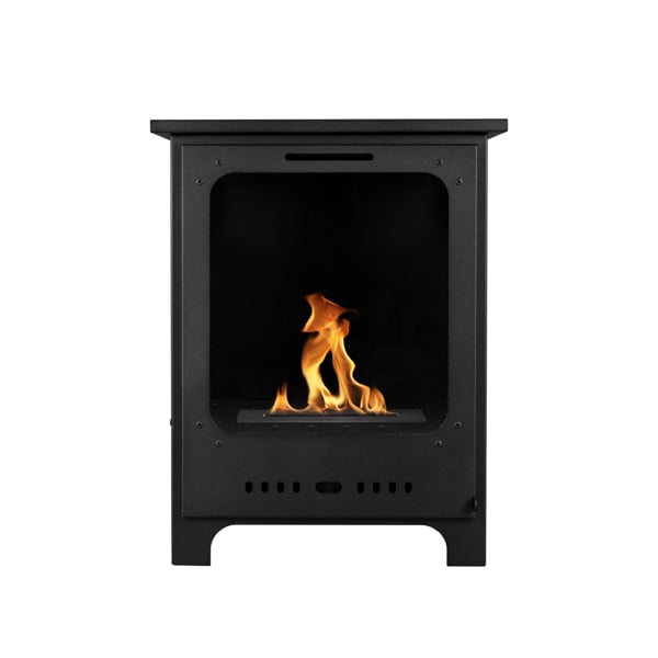 BIOFireplacesGMT Freestanding Bio Fireplace Koza Mini Black Matt with glass Ventless