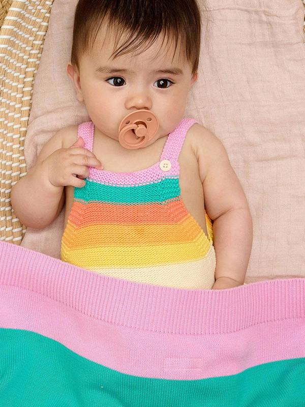 The Bonnie Mob Bobby - Pink Rainbow Stripe Shawl